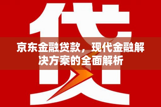 鲅鱼圈京东金融贷款，现代金融解决方案的全面解析
