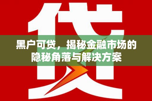 鲅鱼圈黑户可贷，揭秘金融市场的隐秘角落与解决方案