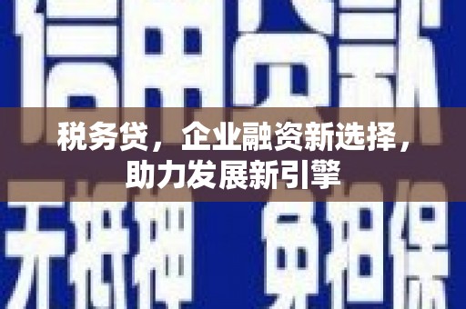 鲅鱼圈税务贷，企业融资新选择，助力发展新引擎