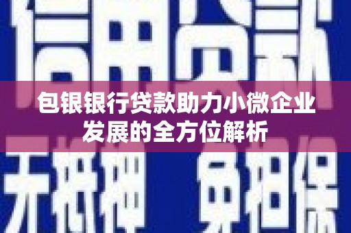鲅鱼圈包银银行贷款助力小微企业发展的全方位解析