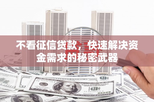 鲅鱼圈不看征信贷款，快速解决资金需求的秘密武器