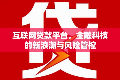 鲅鱼圈互联网贷款平台，金融科技的新浪潮与风险管控