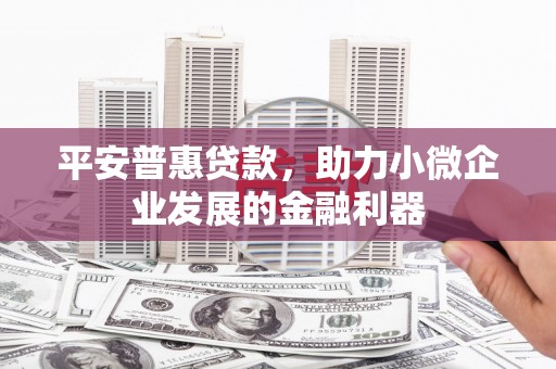 鲅鱼圈平安普惠贷款，助力小微企业发展的金融利器
